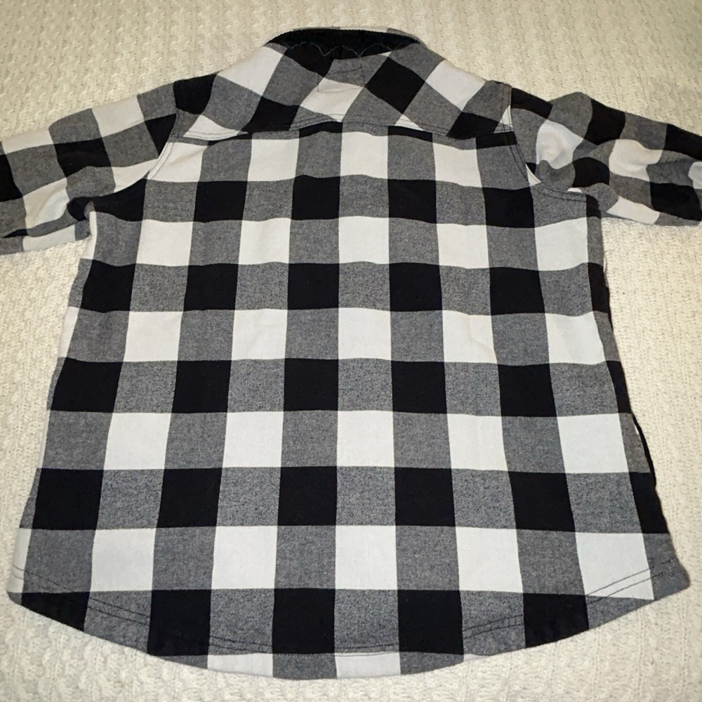 Orvis Plaid Fleece Lined Pinnacle Flannel Shirt Jacket Women Black White 2xl - Picture 7 of 8